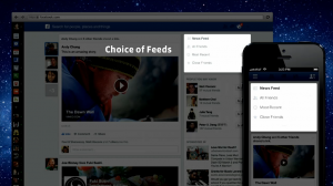 Facebook new newsfeed - choice of feeds