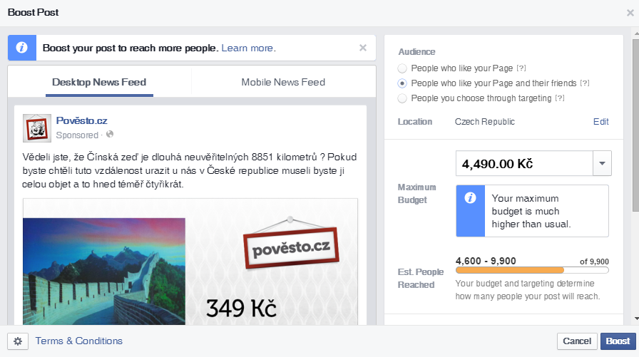 Facebook cílení reklamy na přátelé fanoušků docela tlačí, neskočte mu na špek.